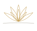 Stylized gold outline of a plant, possibly a succulent or cactus, on a dark background.