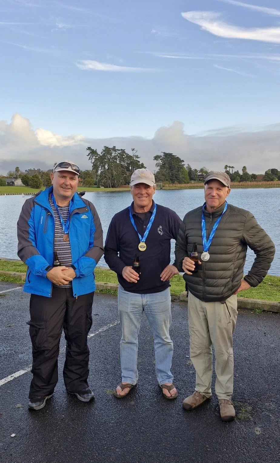 Image: Auckland IOM Champs 2026 medallists (from left): Dean Atkinson, Erle Williams, Reuben Muir