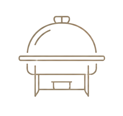 Illustration of a cloche serving dome on a table with a keyhole on top.
