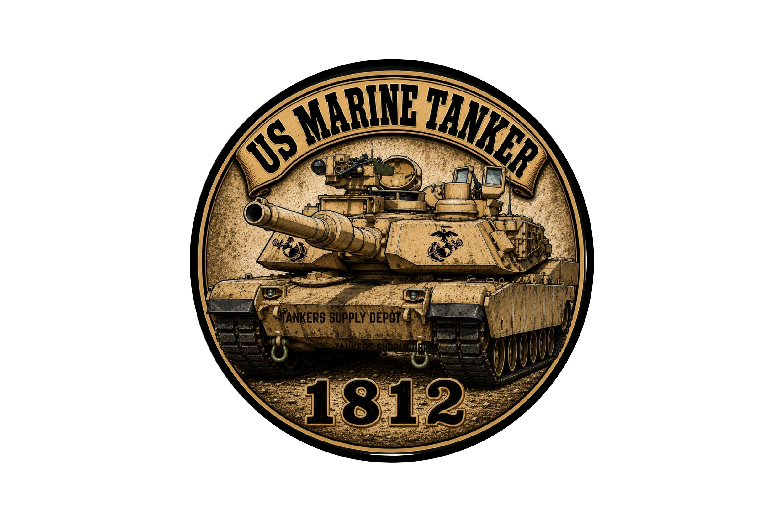 USMC Tanker 1812 Sticker (4in Round) 3 for $25 (save $5.00) or $ 10 each.