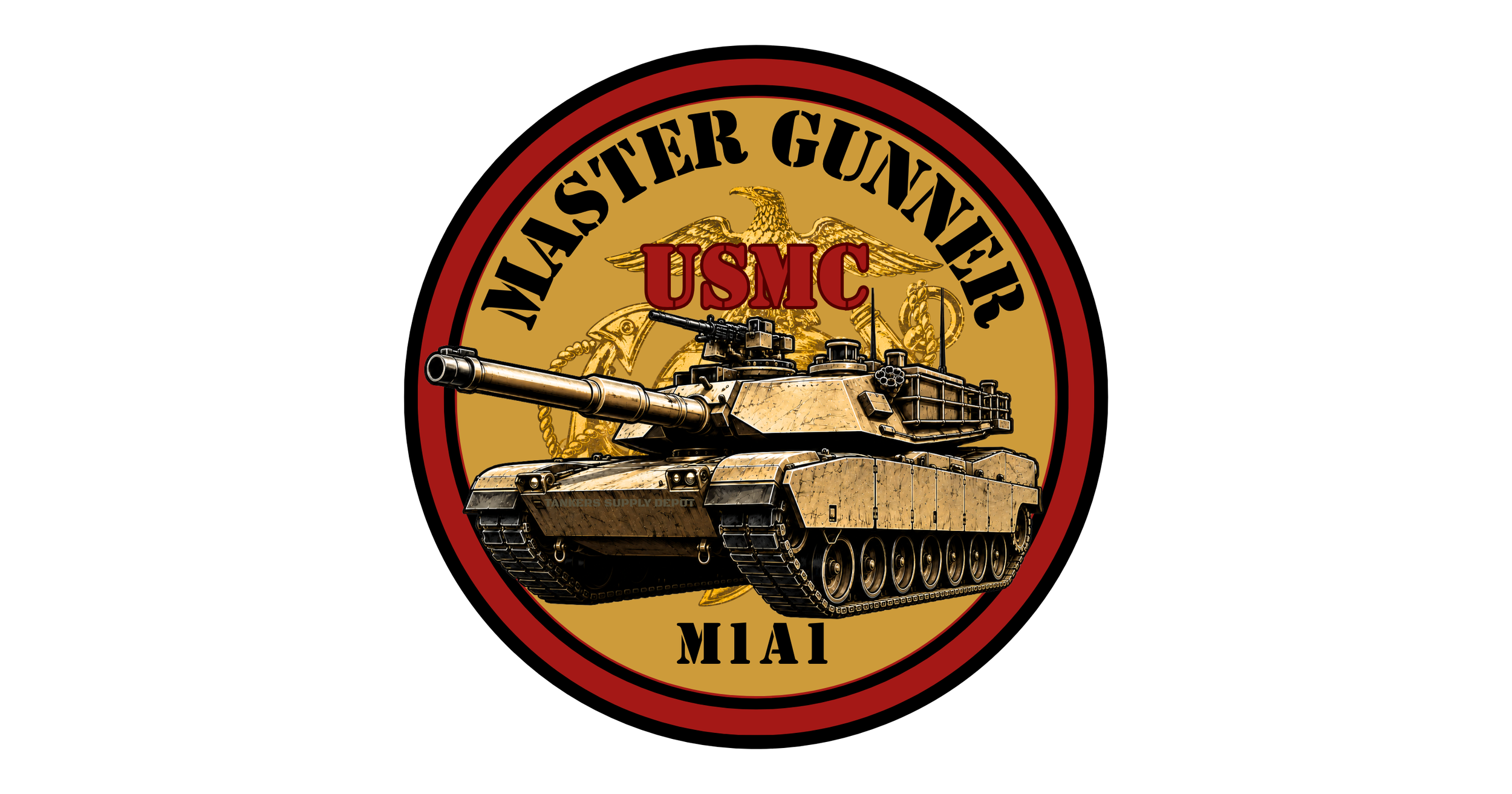 USMC M1 MASTER GUNNER Sticker (4in Round) 3 for $25 (savings of  $5.00) or $ 10 each.