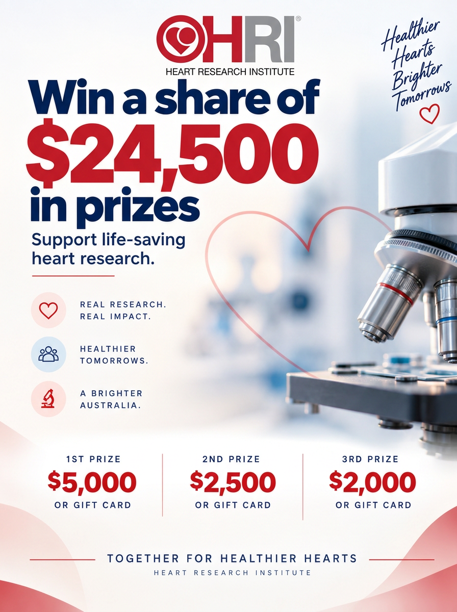 Heart Research Institute Charity Raffle | Win $5,000 Cash