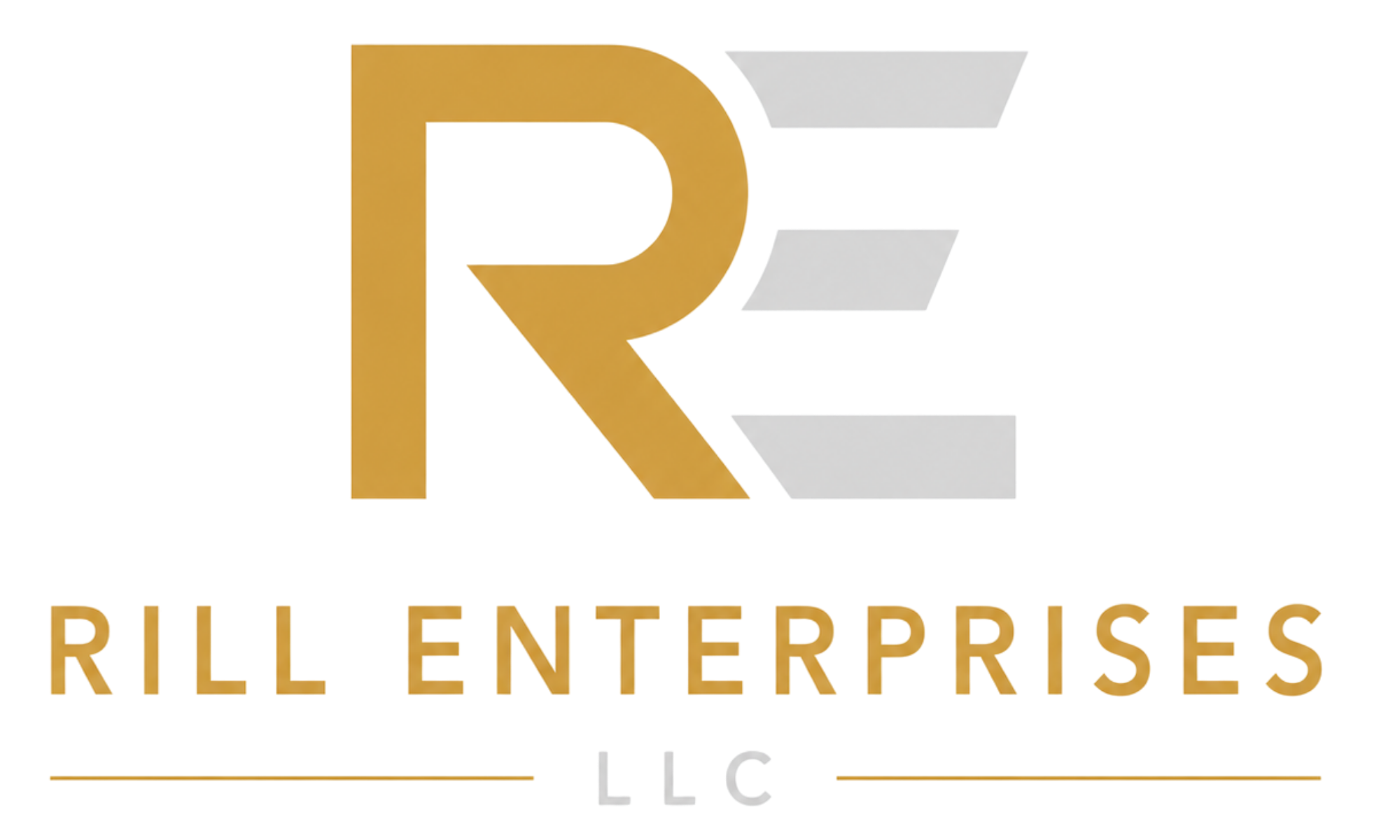 Logo with a large stylized letter R in gold, accompanied by the words 'RENO FILTERS' in gold and red, and 'RIDE ENTHUSIAS' in gold, with a supporting gray and white graphic element in the background.