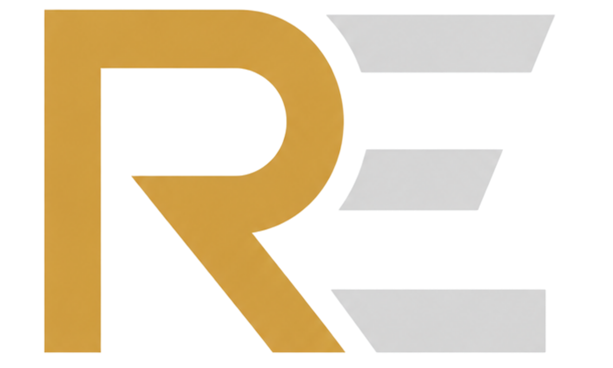 A stylized logo with a gold letter R and a silver letter E.