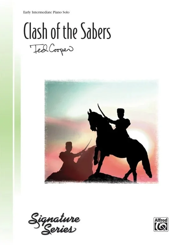 Book cover for Clash of the Sabers, a piano solo by Ted Cooper.