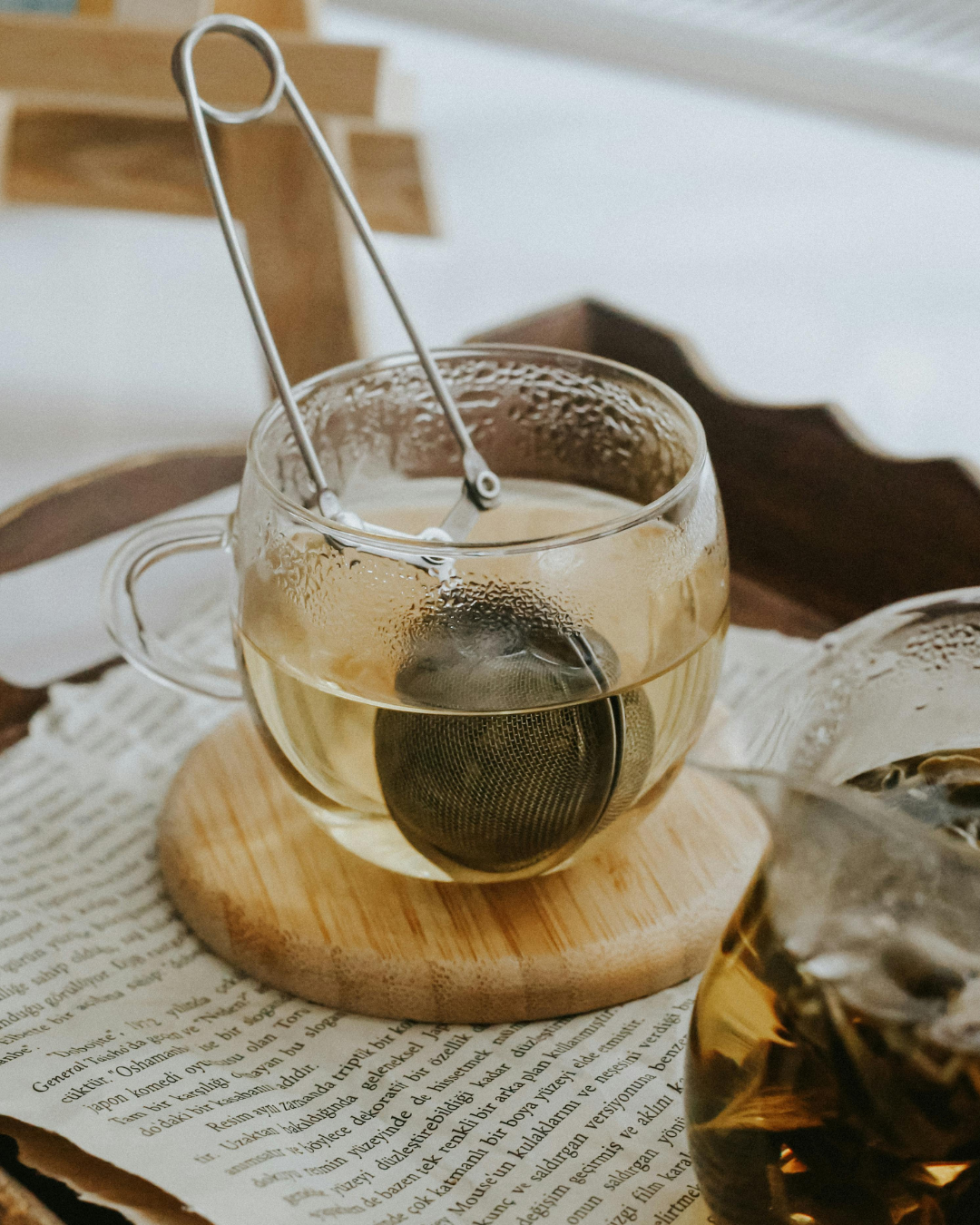 Tea infusers for steeping loose tea leaves.