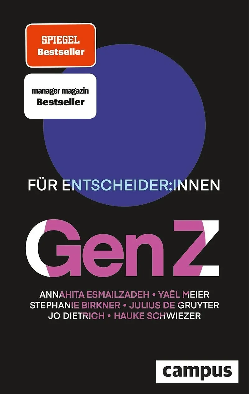 Buchcover mit Titel "Für Entscheider:innen ganz Z" und Autorenname, veröffentlicht bei campus. Es sind Labels für Bestseller des "Spiegel" und eines Manager Magazins zu sehen.