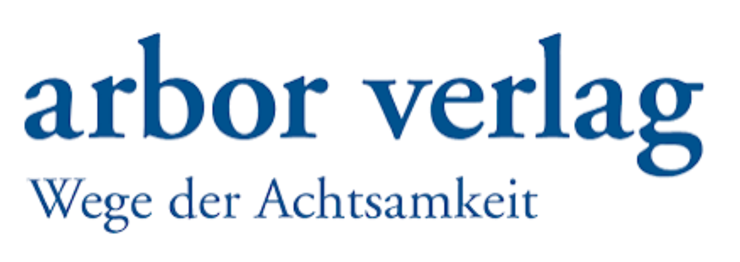 Arbor Verlag - Logo Wege der Aufmerksamkeit' in blauen Buchstaben auf schwarzem Hintergrund.
