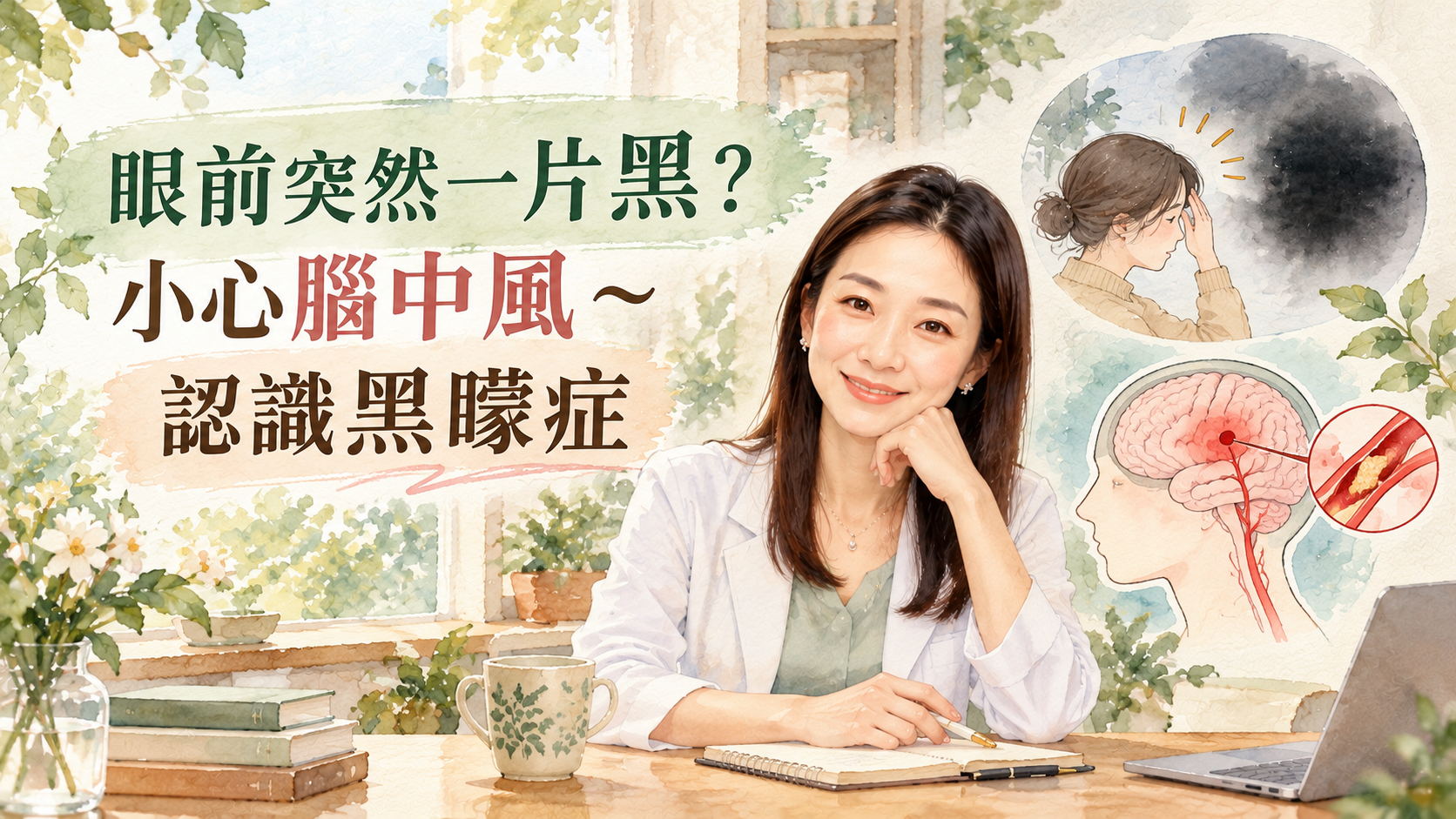 眼睛突然看不見，是中風前兆嗎？認識黑矇症與腦中風｜健康1+1專訪