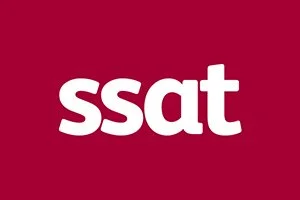 SSAT logo on a red background