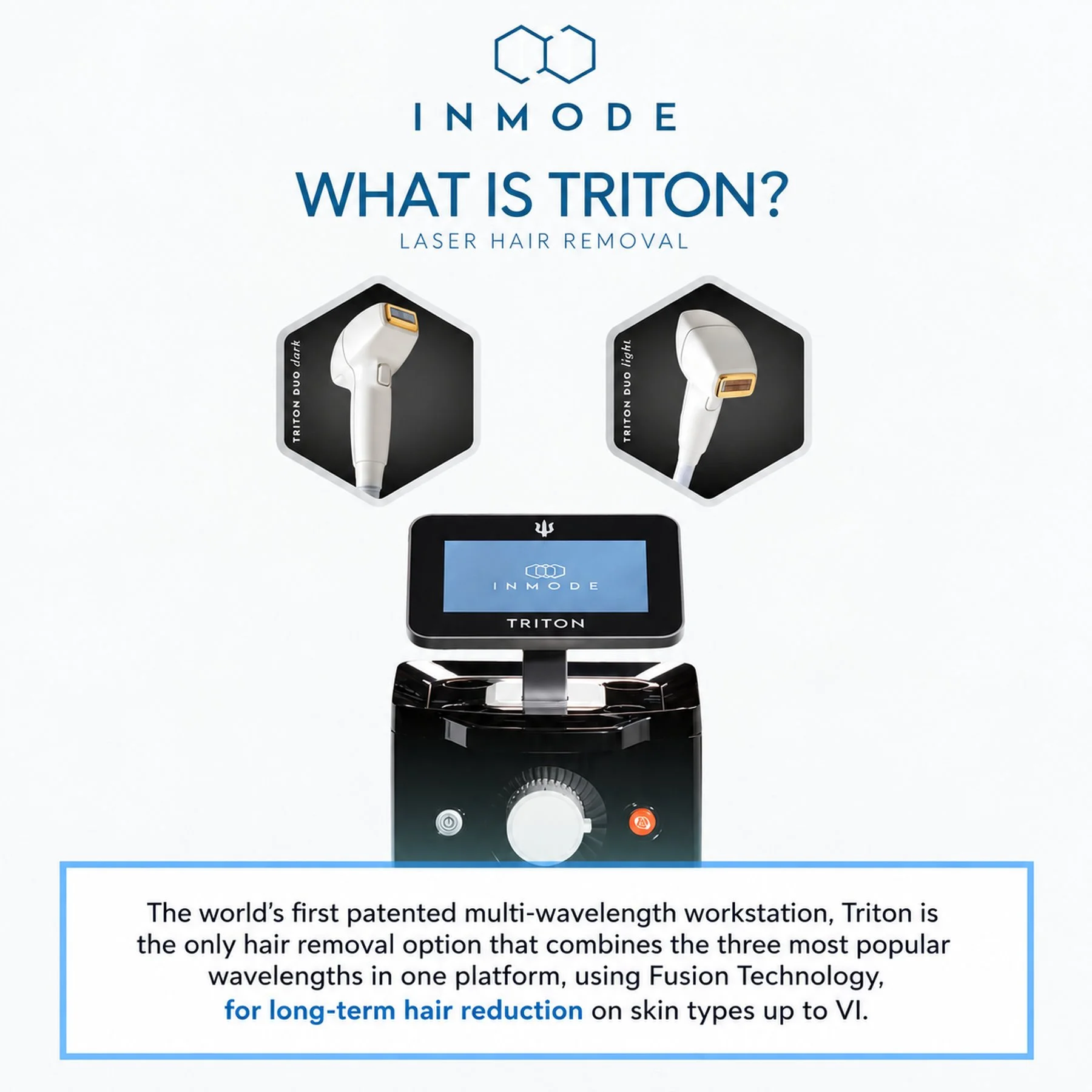 InMode illustration of TRITON Duo Light and Duo Dark laser hair removal handpieces