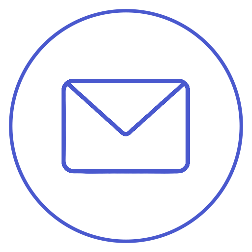 Icon of an envelope inside a circle, representing email or messaging.