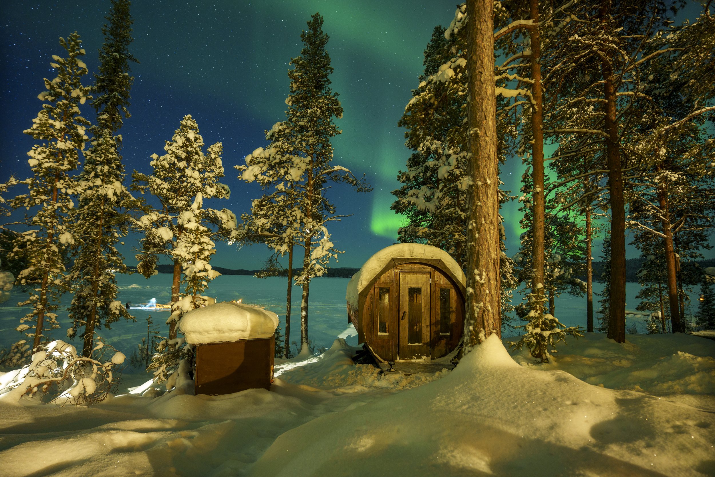 LAPLAND: "Sauna anyone" | Northern Lights, Swedish Lapland
