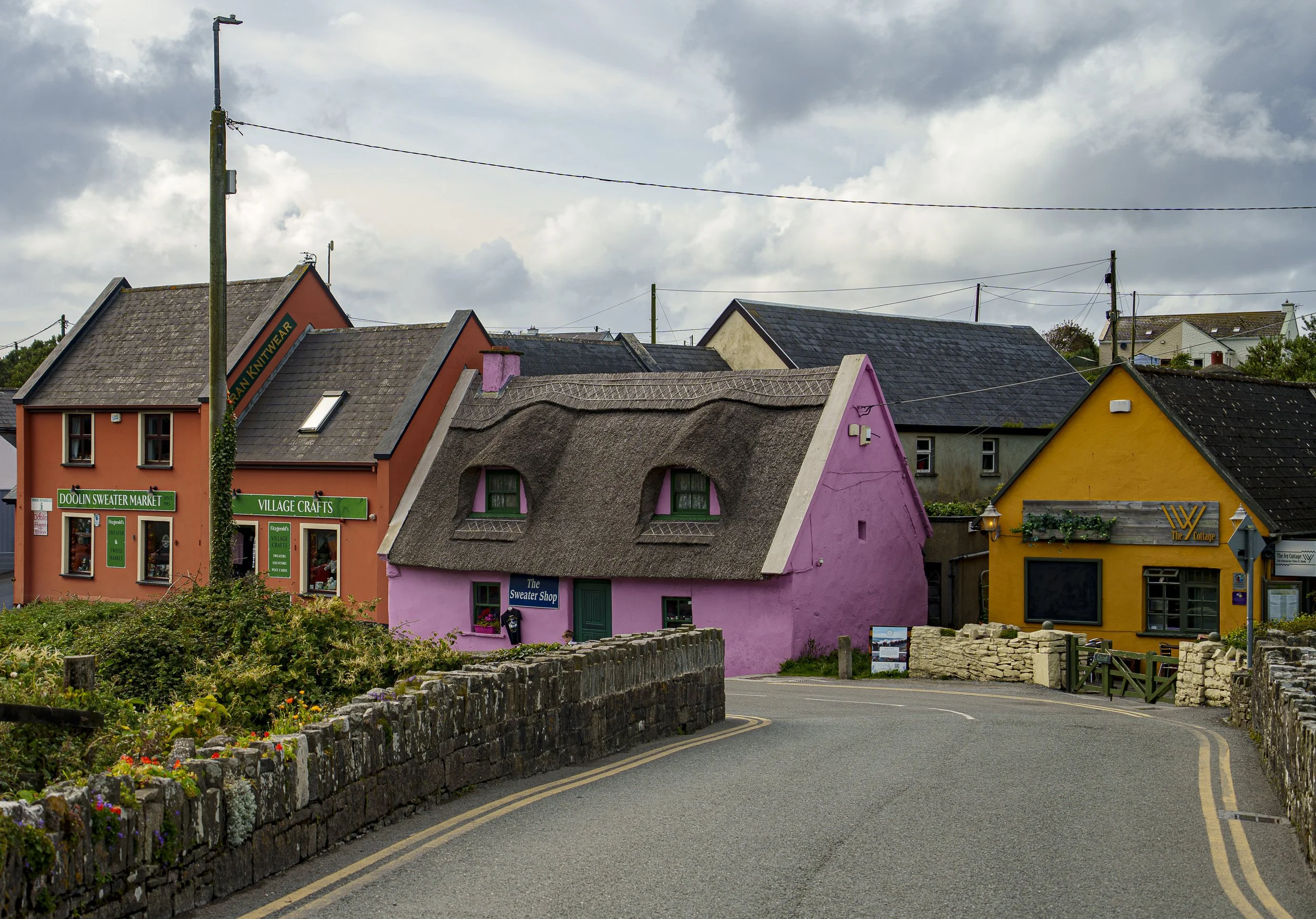 ENCOUNTERS: Thatch Roof Colourful Shops | Doolin, Ireland