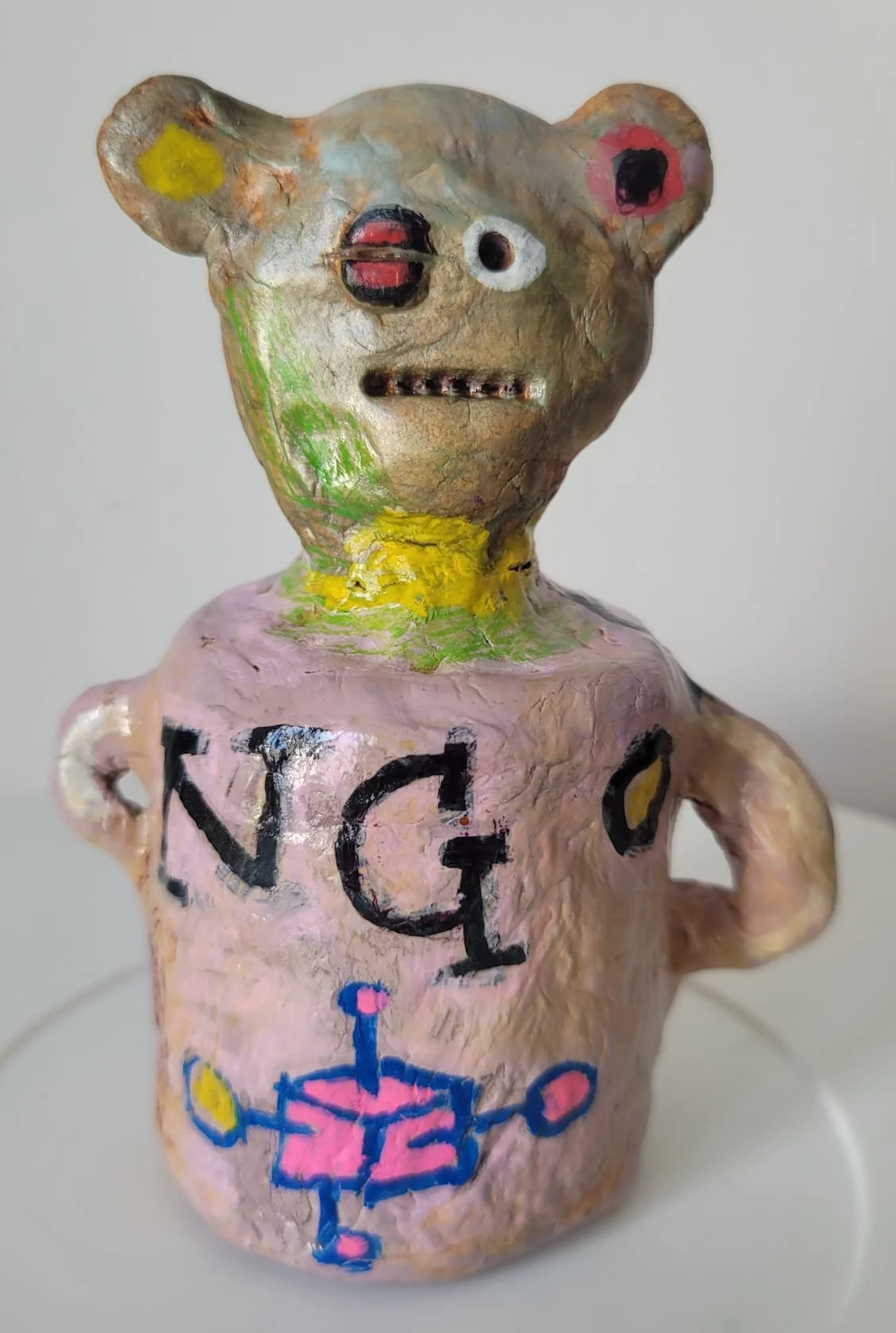 Oggy 2026 clay & mixed media 5"x6" (12x16cm)