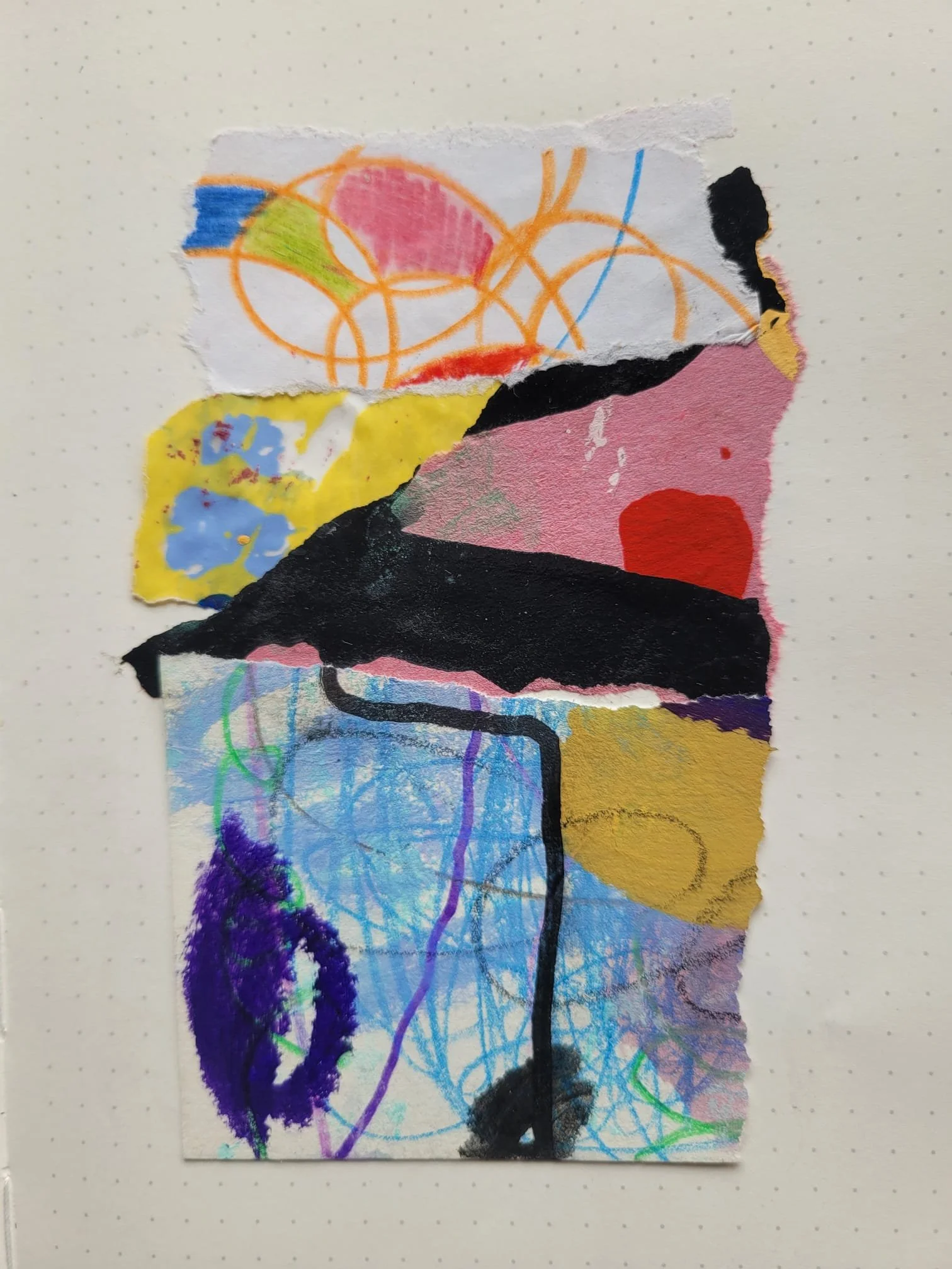 Scooby Snack 2026 mixed media on paper approx 3"x4" (7x10cm)