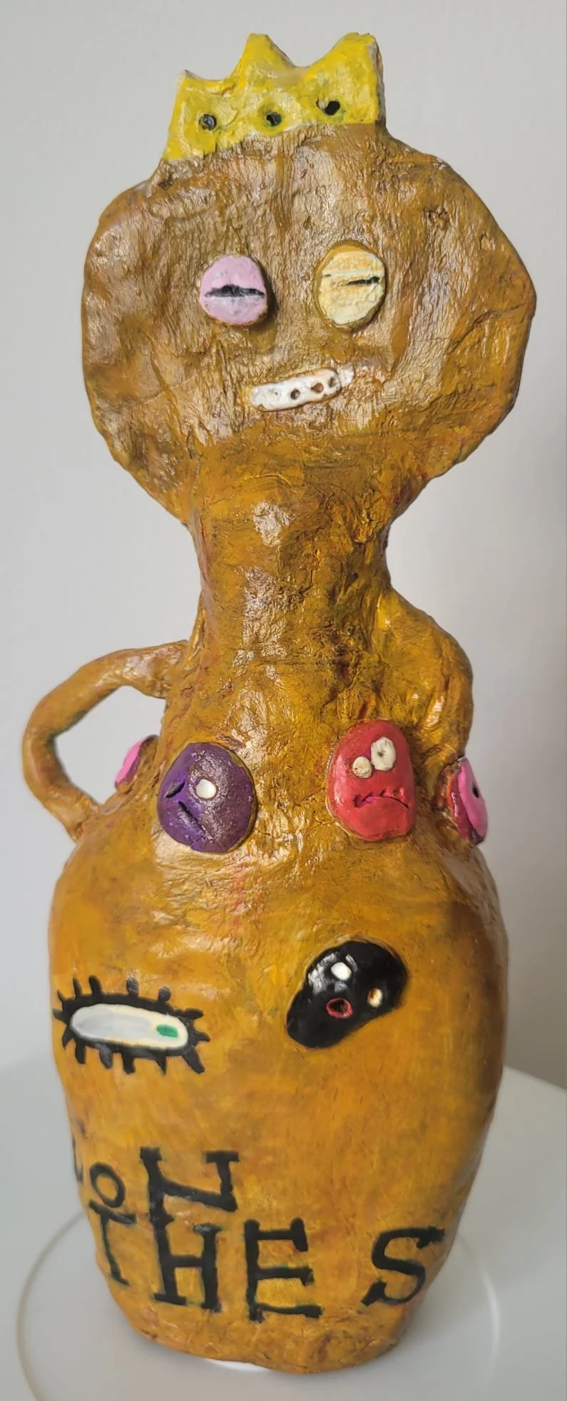 Nut (two sides) 2026 clay and mixed media 6"x9" (15x23cm)