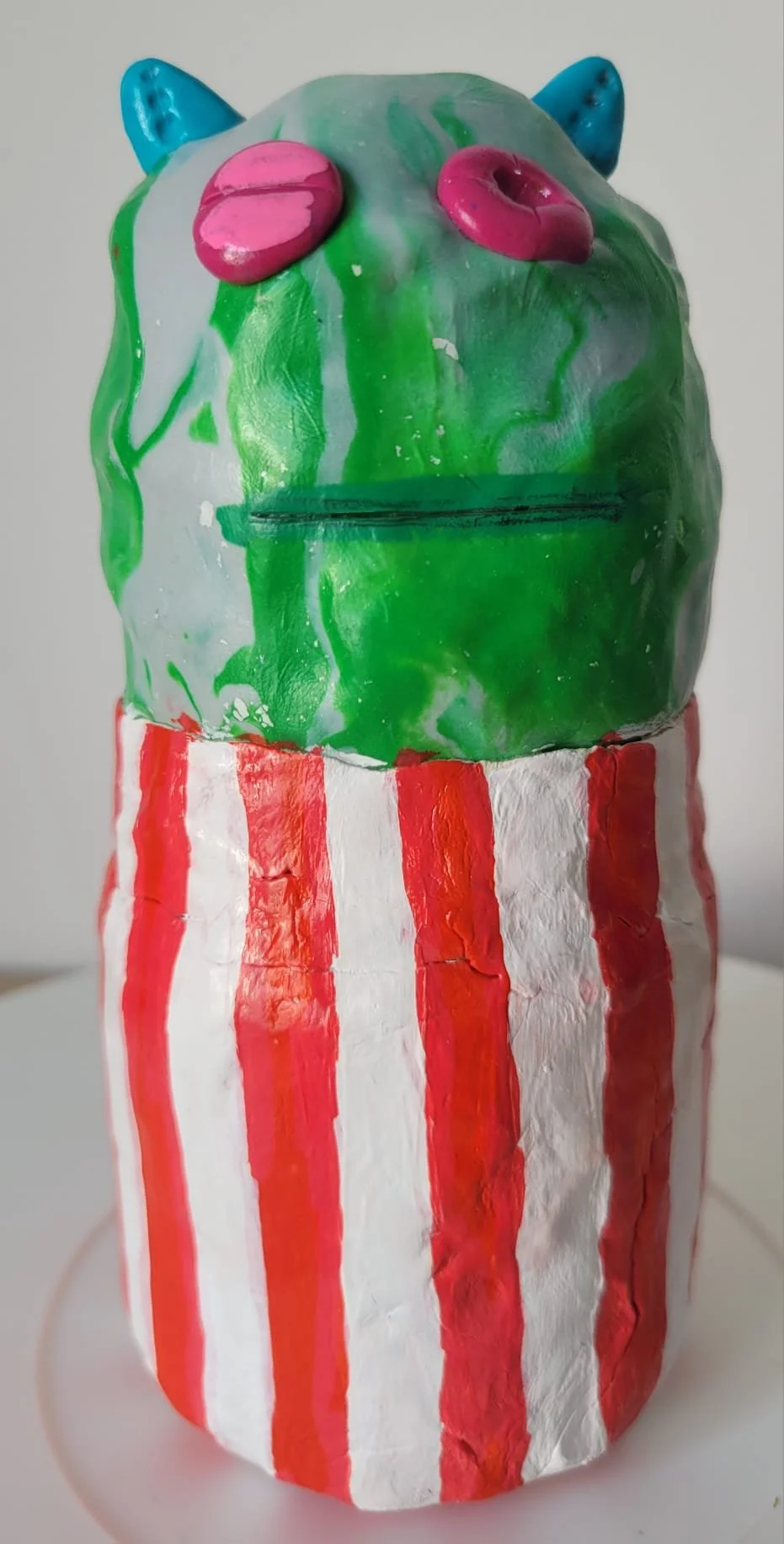 Grok 2026 clay and mixed media 4"x8" (10x20cm)