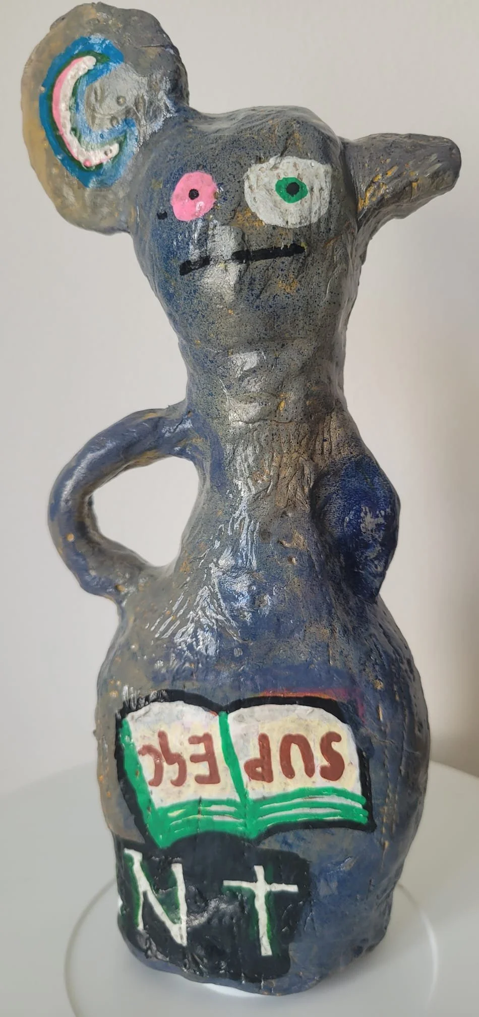 Sigmund (two sides) 2026 clay and mixed media 6"x9" (15x23cm)
