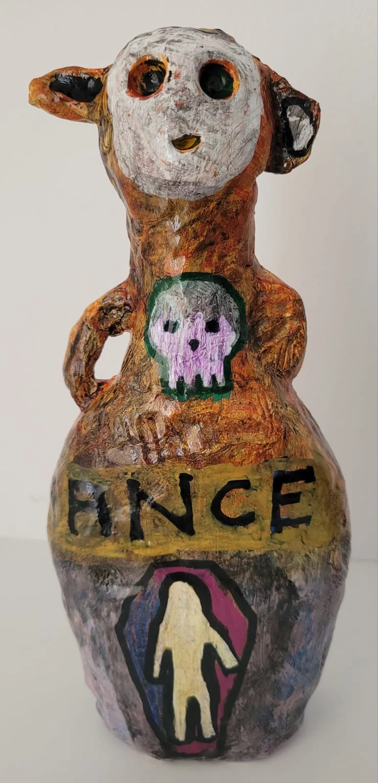 Meng Po (two sides) 2026 clay and mixed media 6"x10" (15x26cm)