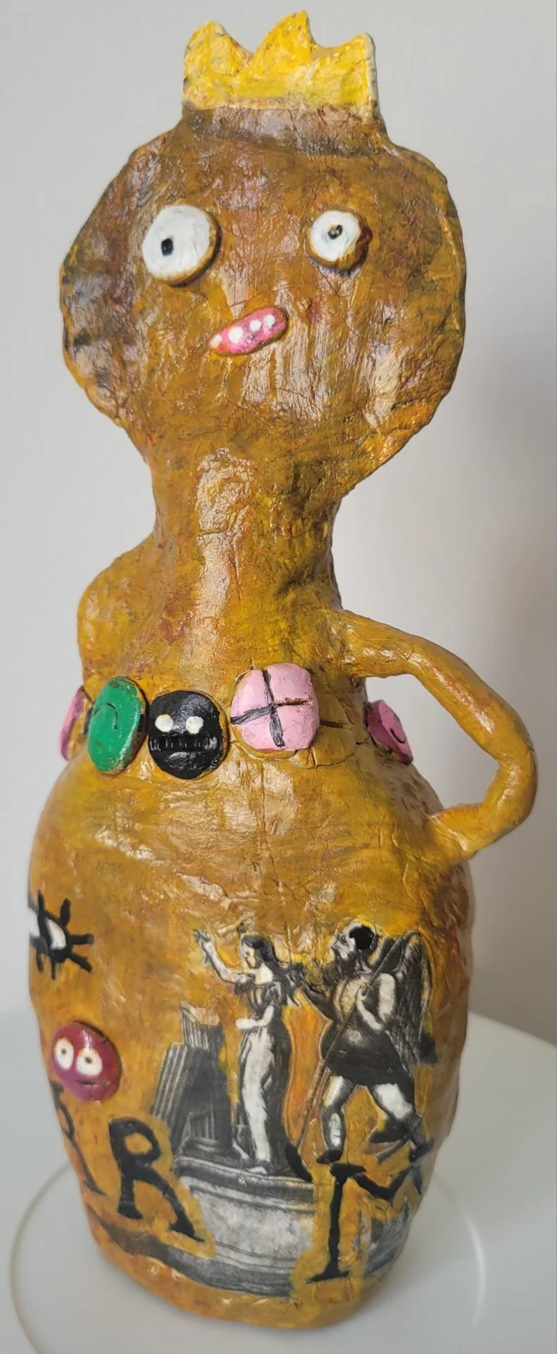 Nut (two sides) 2026 clay and mixed media 6"x9" (15x23cm)
