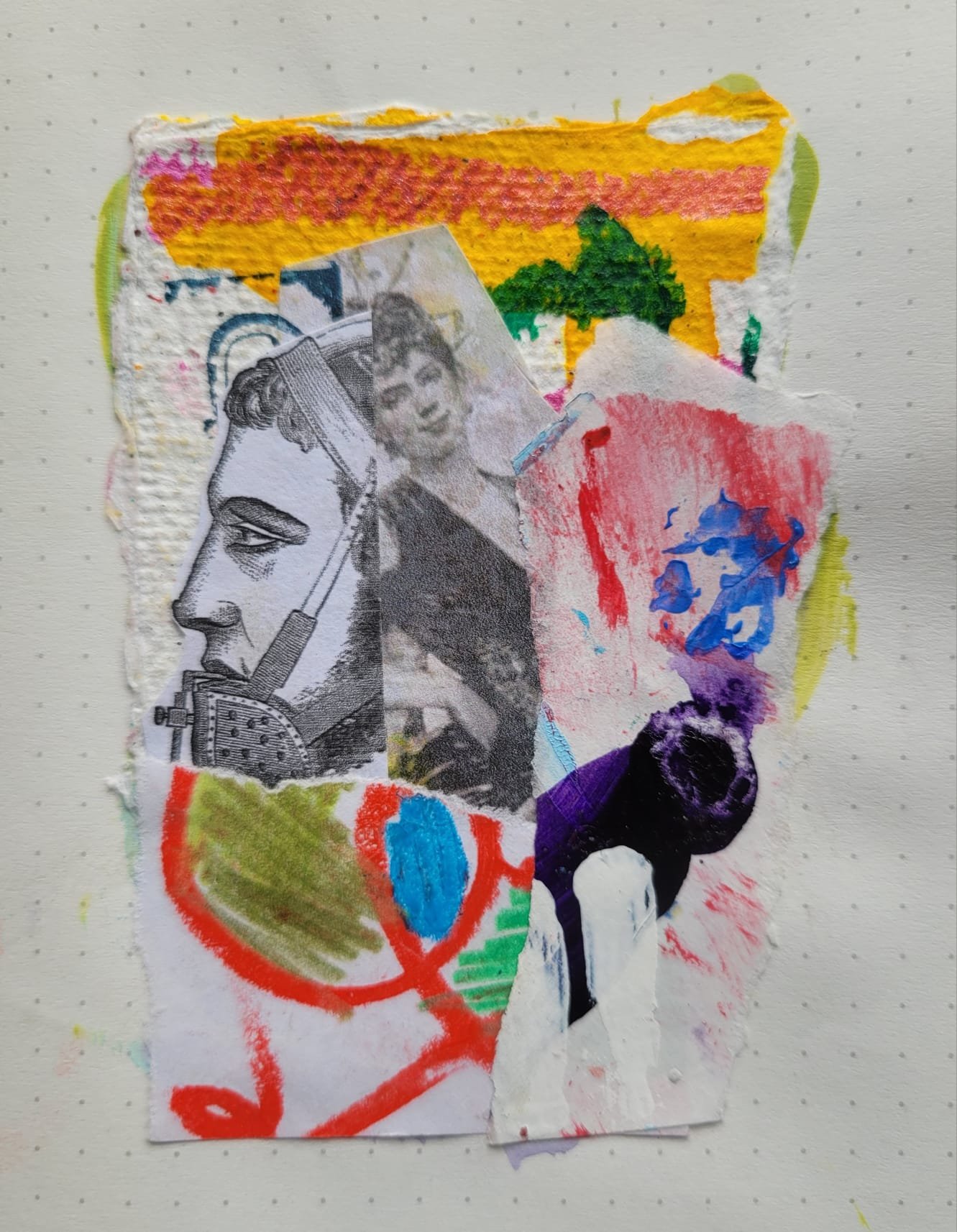Emperor 2026 mixed media on paper approx 3"x4" (7x10cm)