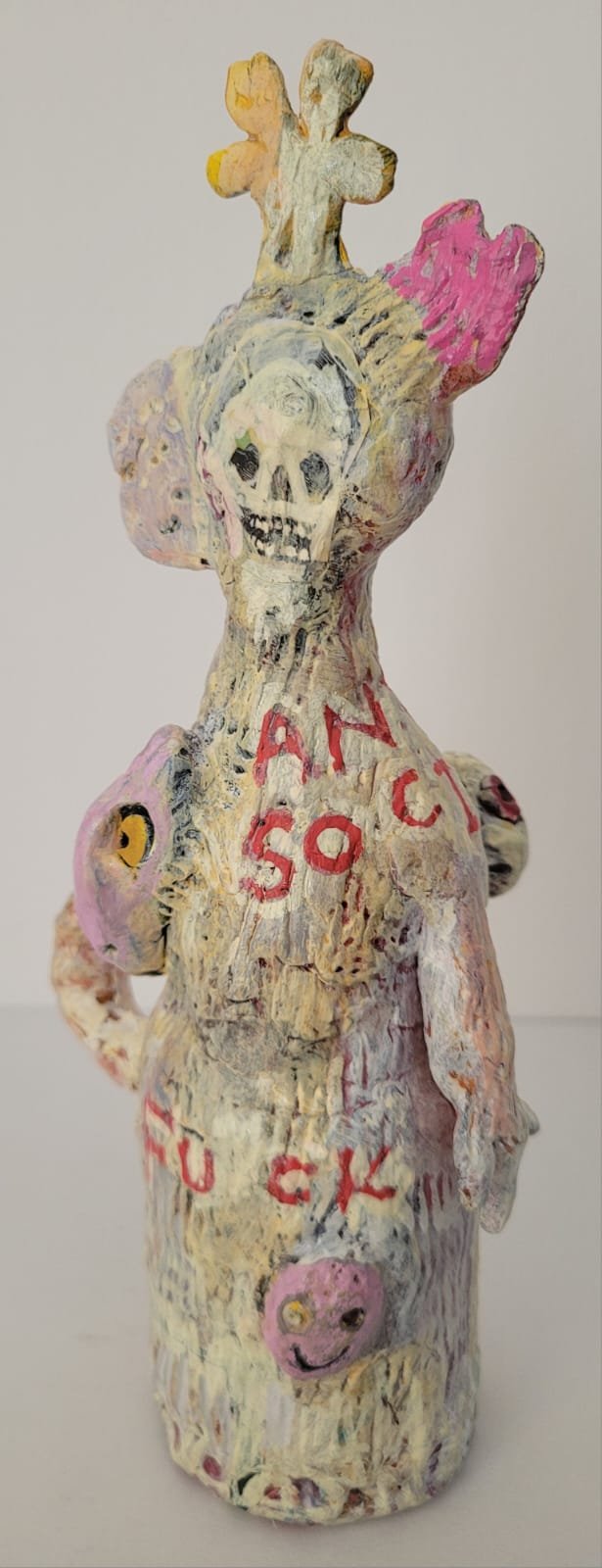 Poly S (two sides) 2026 clay and mixed media 6"x10" (15x26cm)