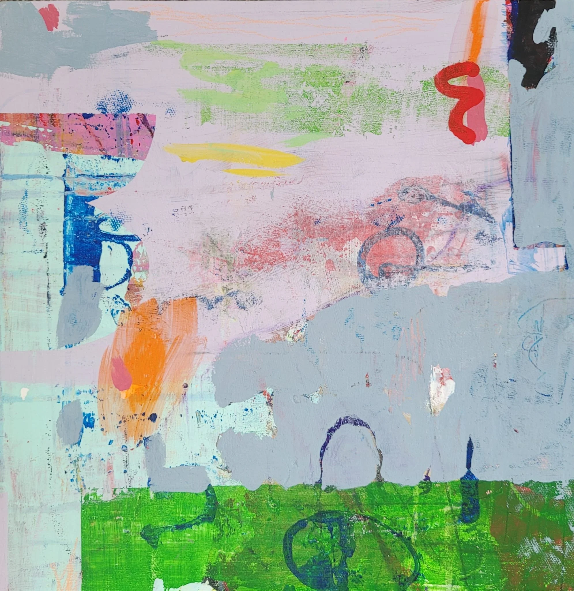 RIP the god mixed media on cradled wood panels  16"x16" (40x40cm)
