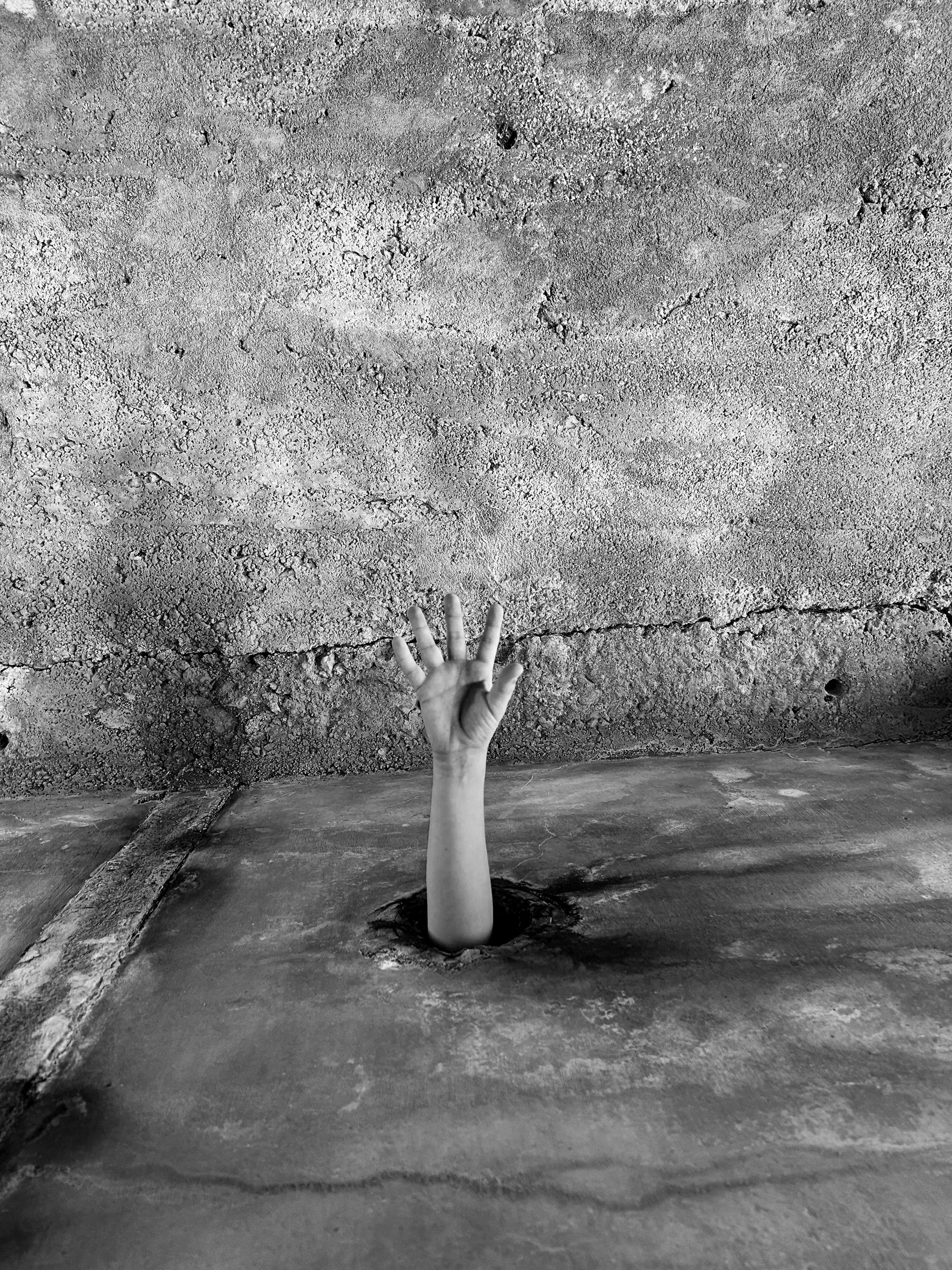Picture of a random hand in a hole - representing the power of random lunch and learn by whirr 