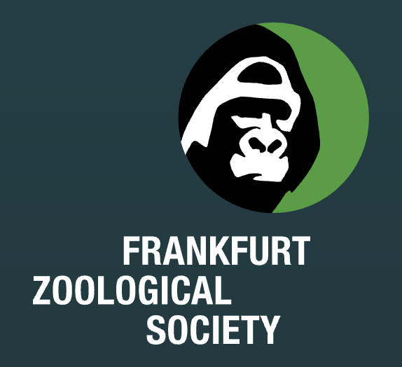 Logo of the Frankfurt Zoological Society featuring a gorilla's face within a black and green circle, with the text 'Frankfurt Zoological Society' below.