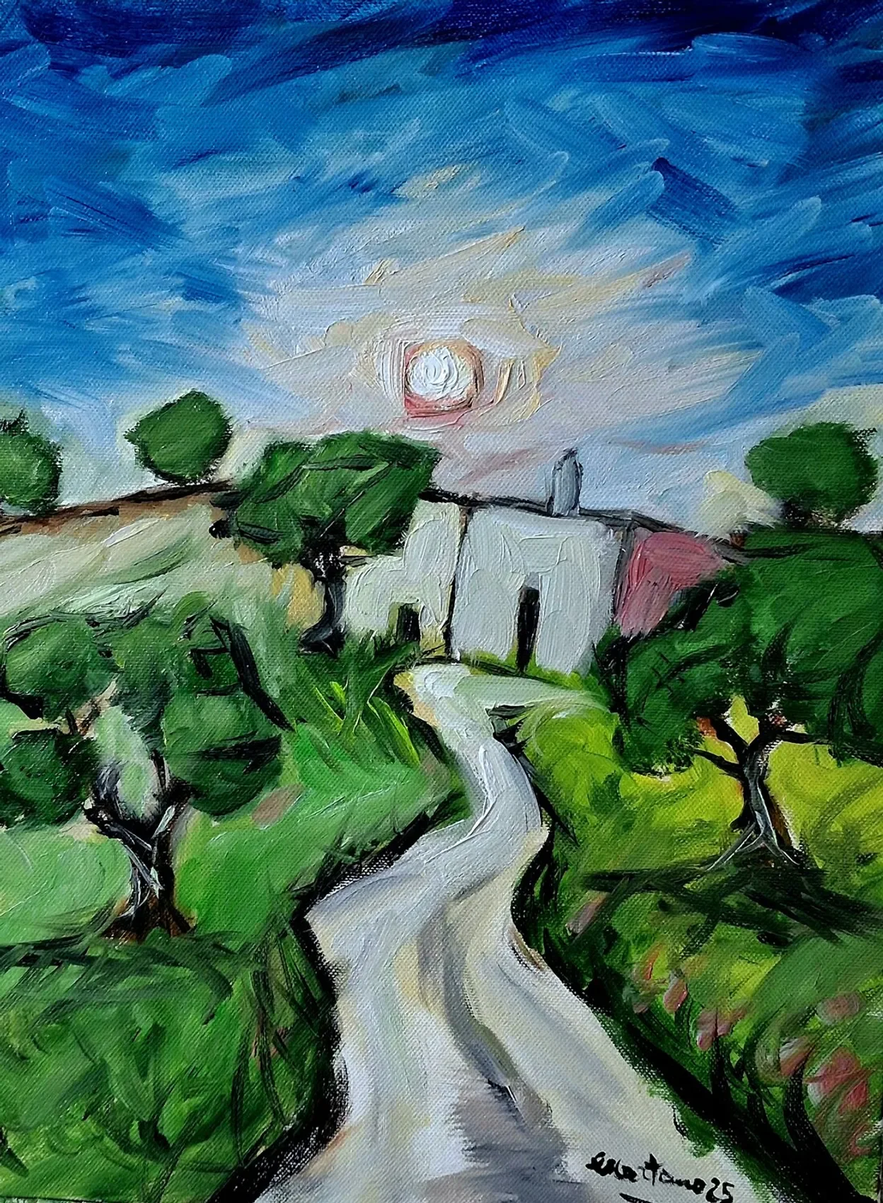 L'uliveto al tramonto