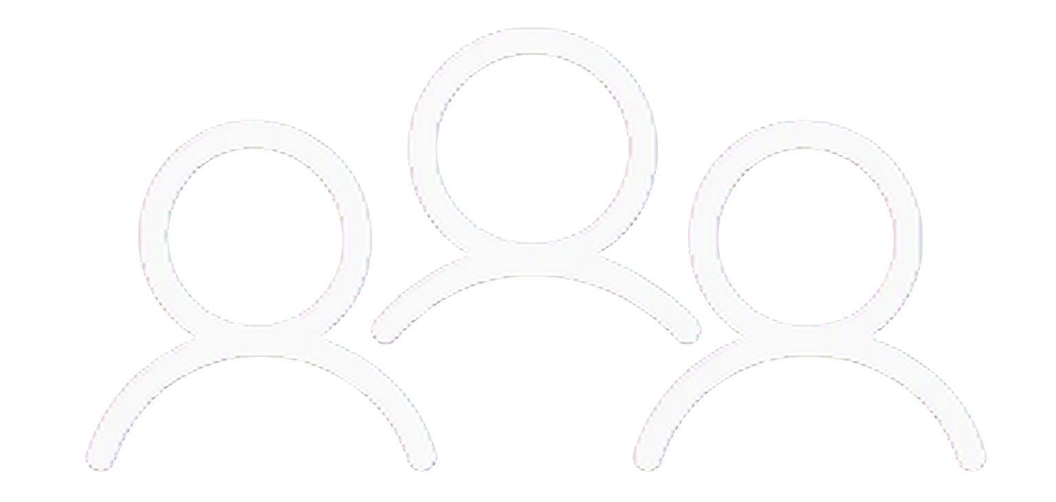 Outline icons of three people with a connecting line below them, symbolizing a group or team.