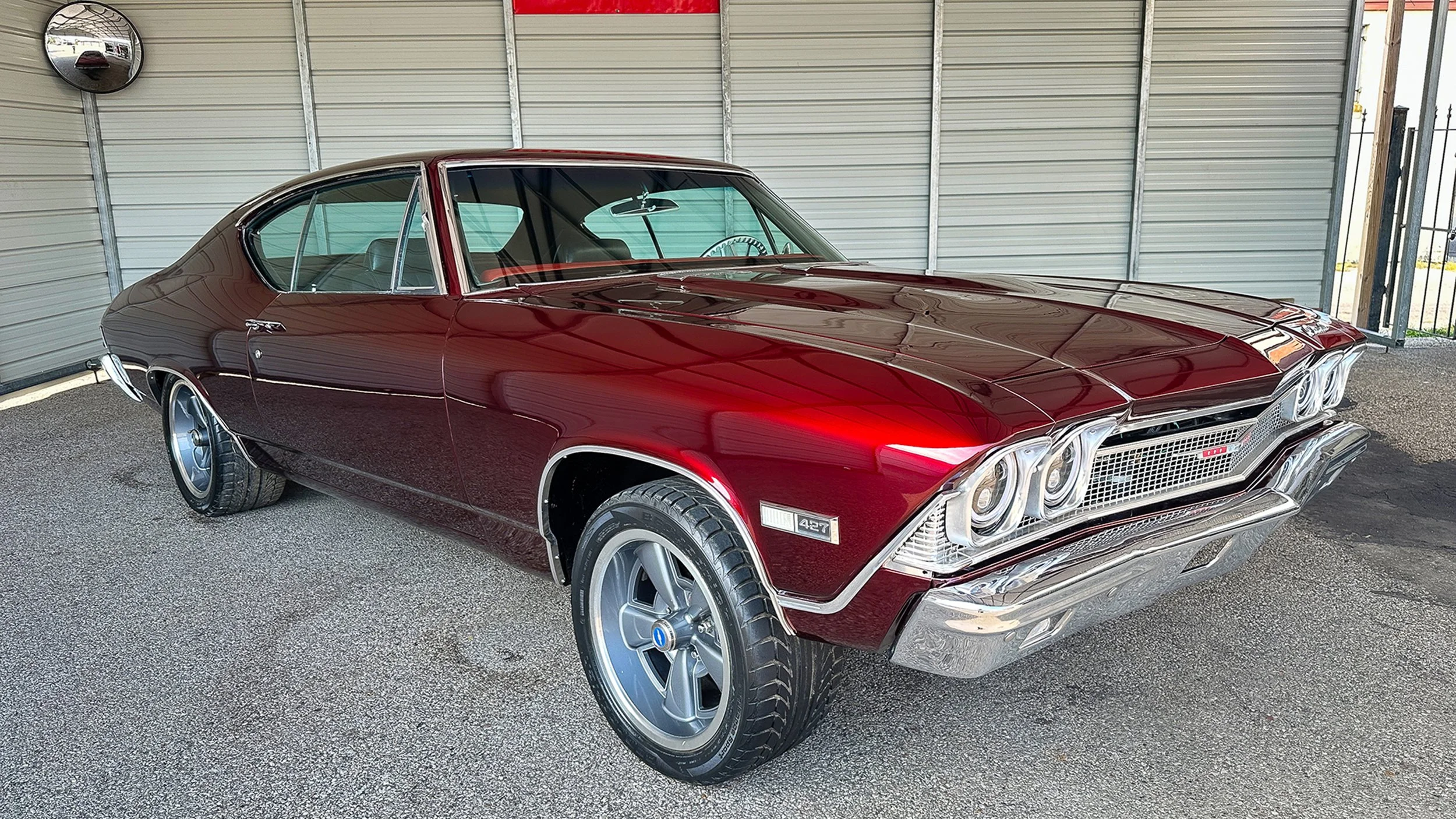 A vintage red Chevrolet Chevel Classic Chevrolet professionally detailed at LuxDream Detailing, louisville KY