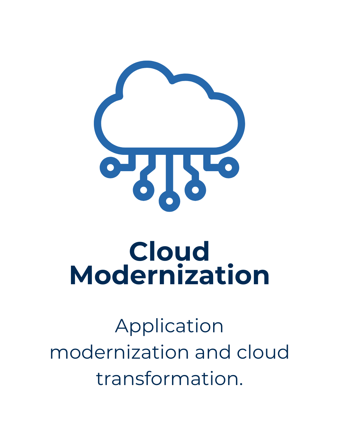 Cloud Modernization. Application modernization and cloud transformation.