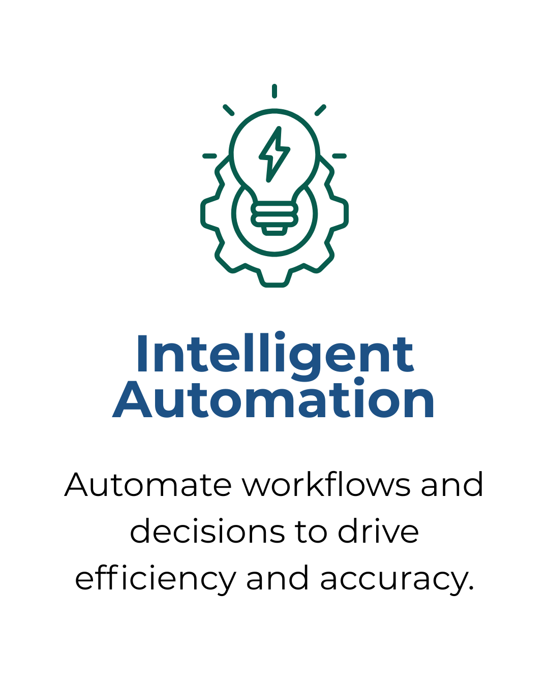 Intelligent Automation. Automate workflows and decisions to drive efficiency and accuracy.