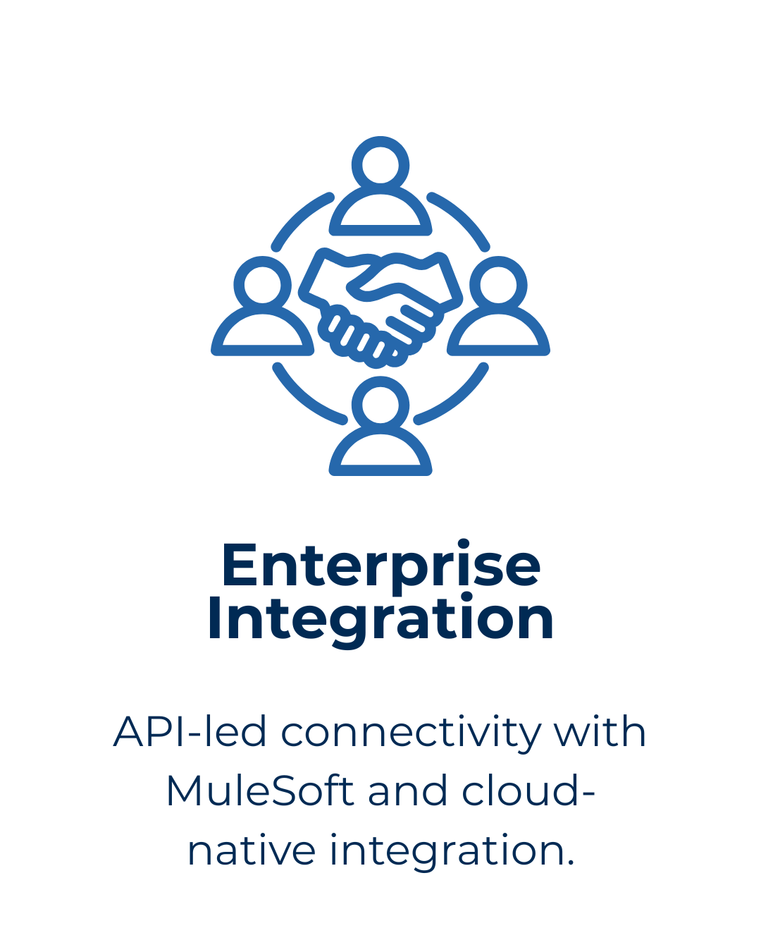Enterprise Integration. API-led connectivity with MuleSoft and cloud-native integration.