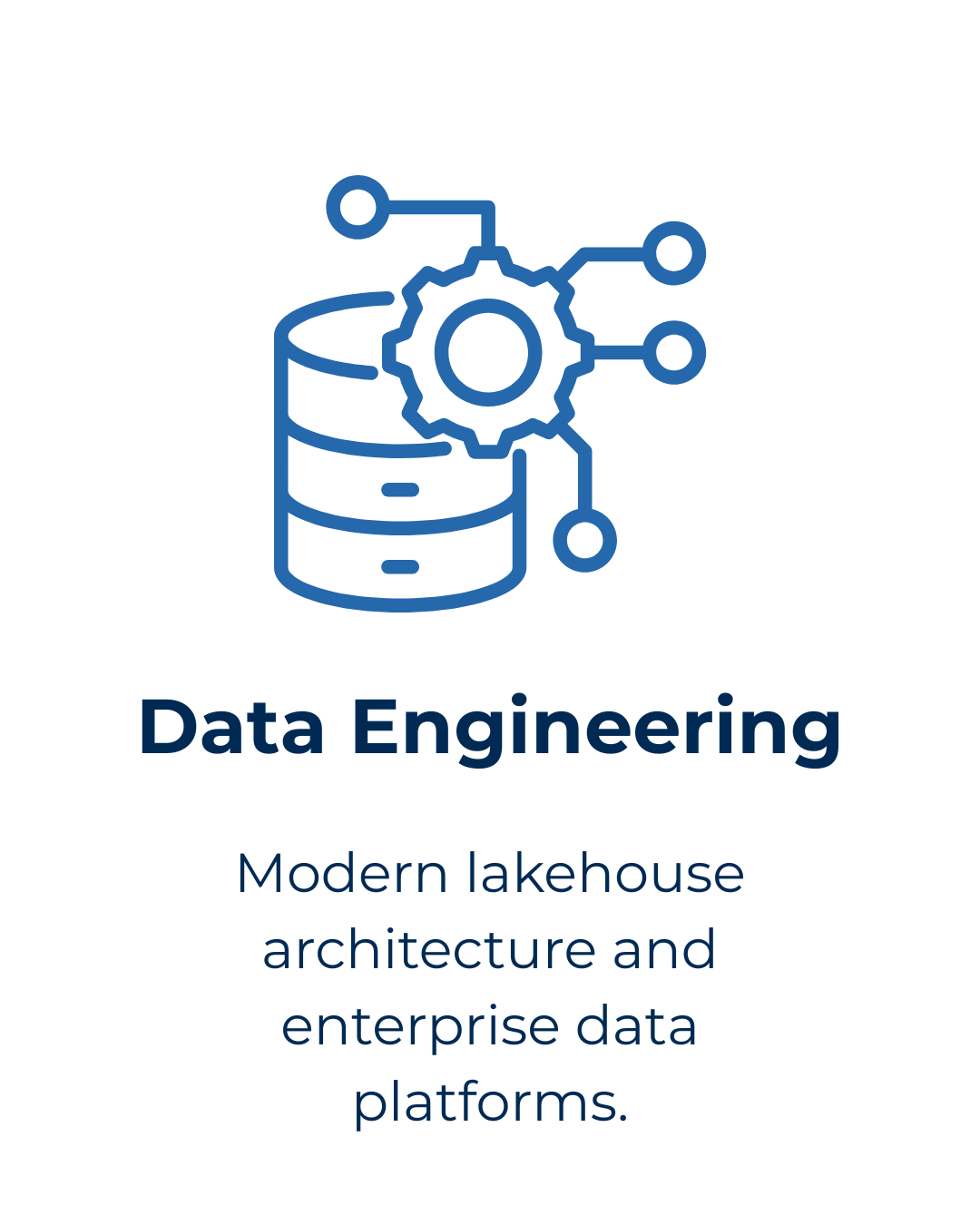 Data Engineering. Modern lakehouse architecture and enterprise data platforms.