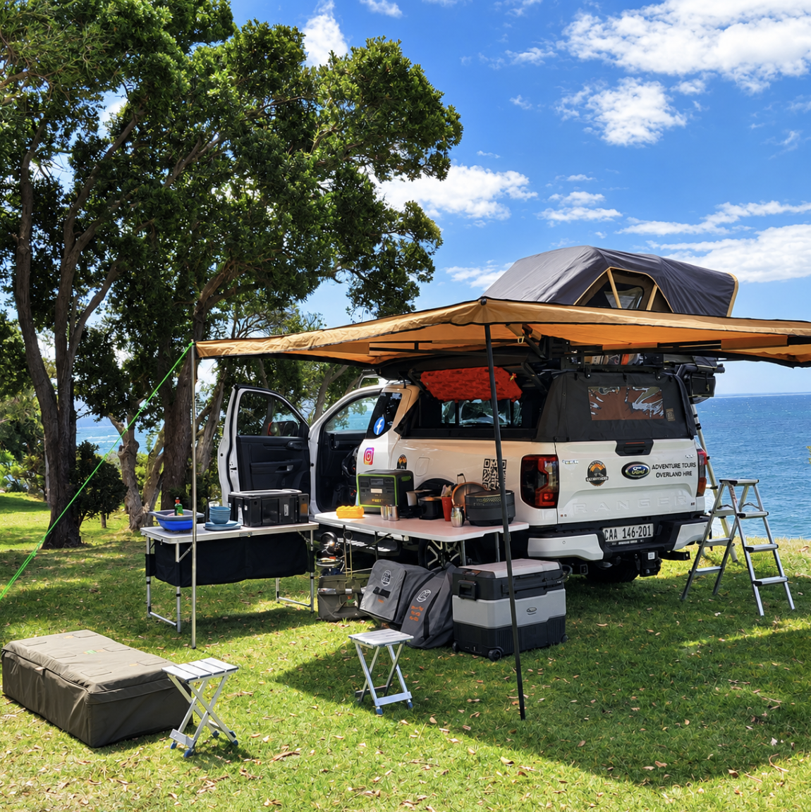 The Chuck Wagon, a Ford Ranger 4x4 camper for hire in Cape Town
