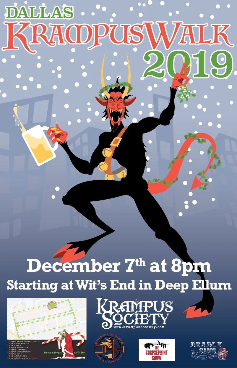 KrampusWalk Poster, 2019, Deep Ellum