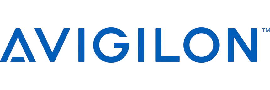 Avigilon logo in blue letter font.