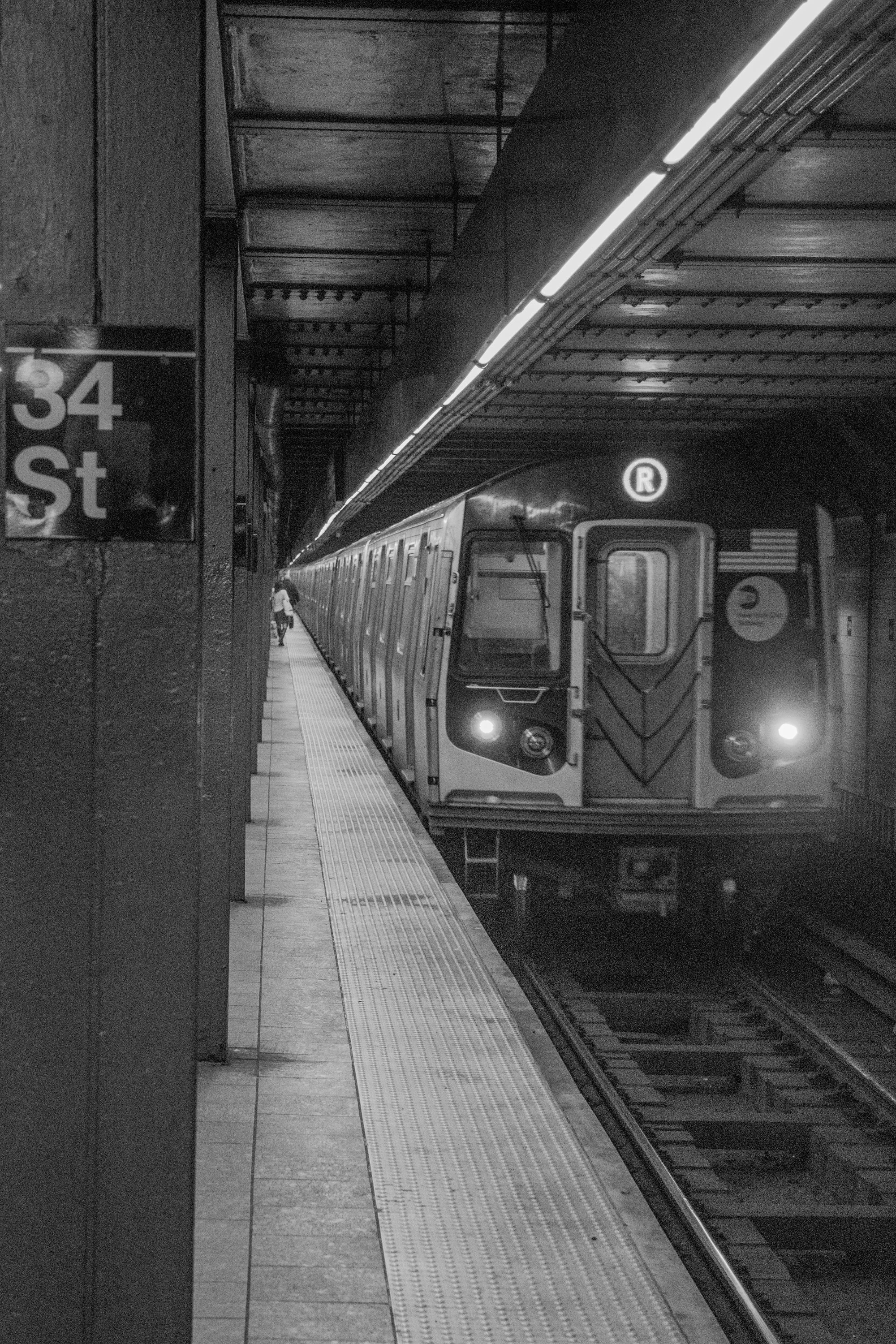 R Subway Train at 34th Street Manhattan