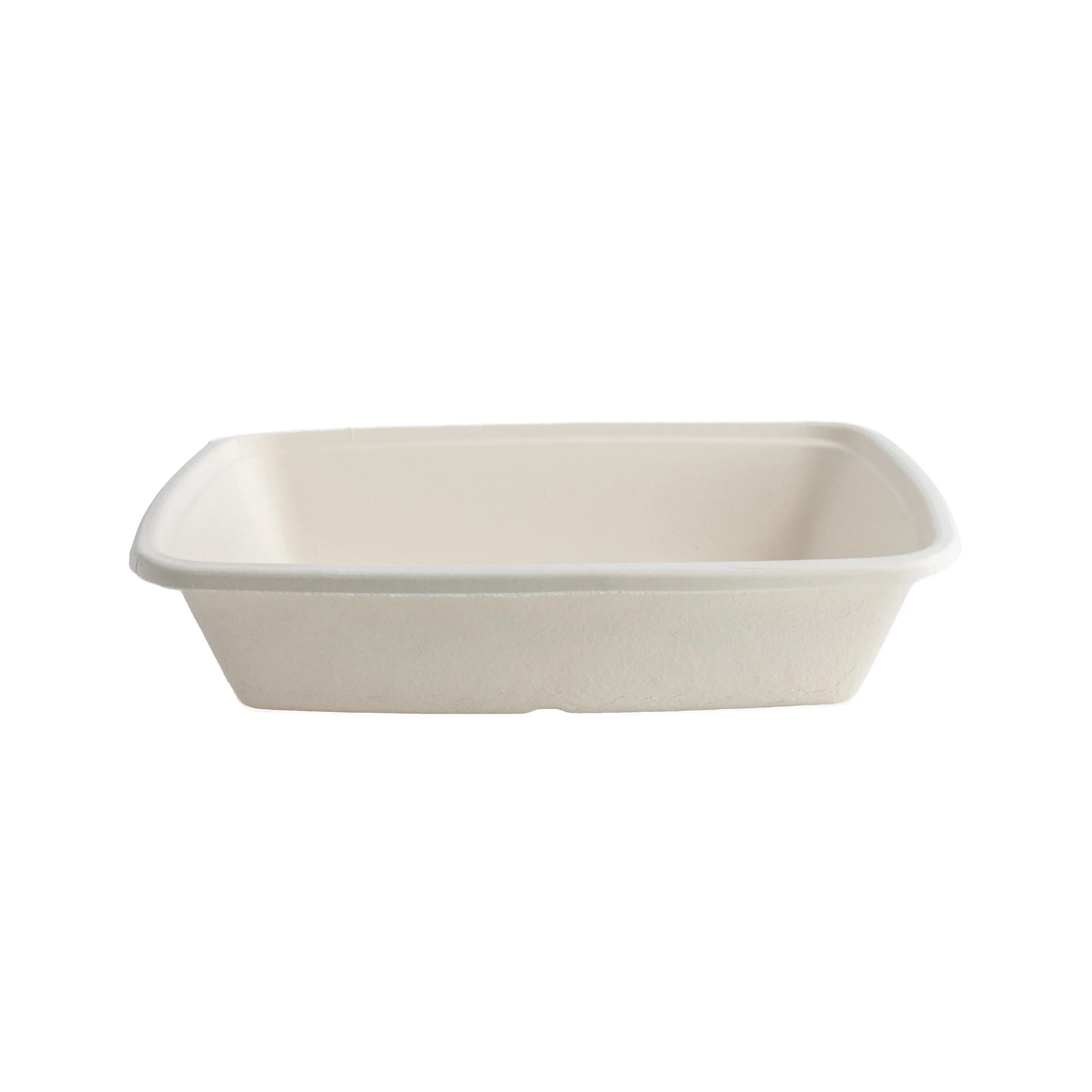 Empty white rectangular plastic tray.