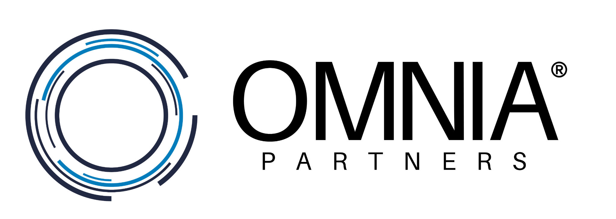 OMNIA Partners logo with stylized circular graphic in black and blue next to the word 'OMNIA Partners' in black text.
