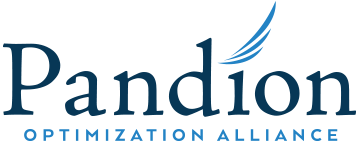 Pandion Optimization Alliance logo with a stylized bird feather extending from the letter 'n'