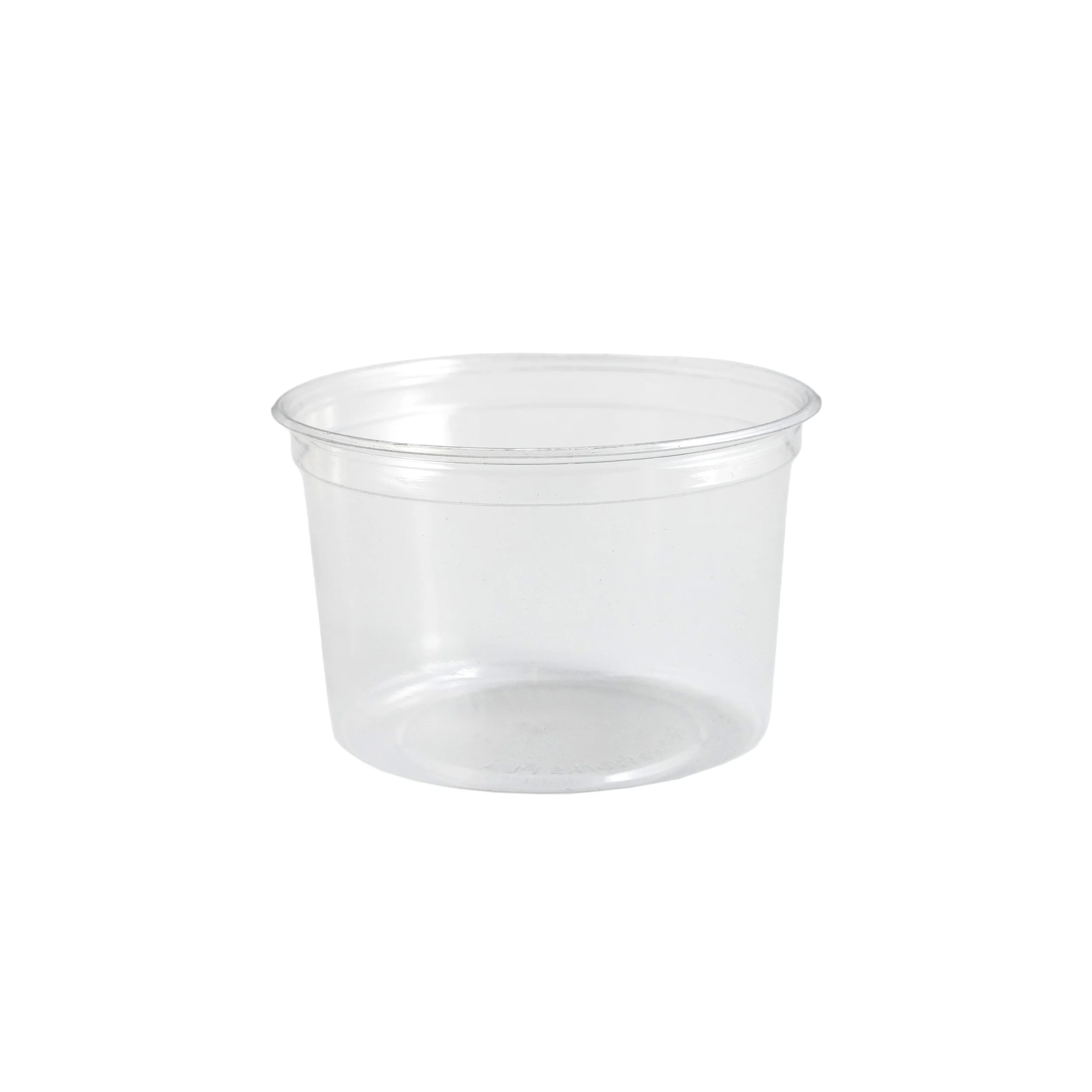 Clear plastic cup with no liquid or contents visible.