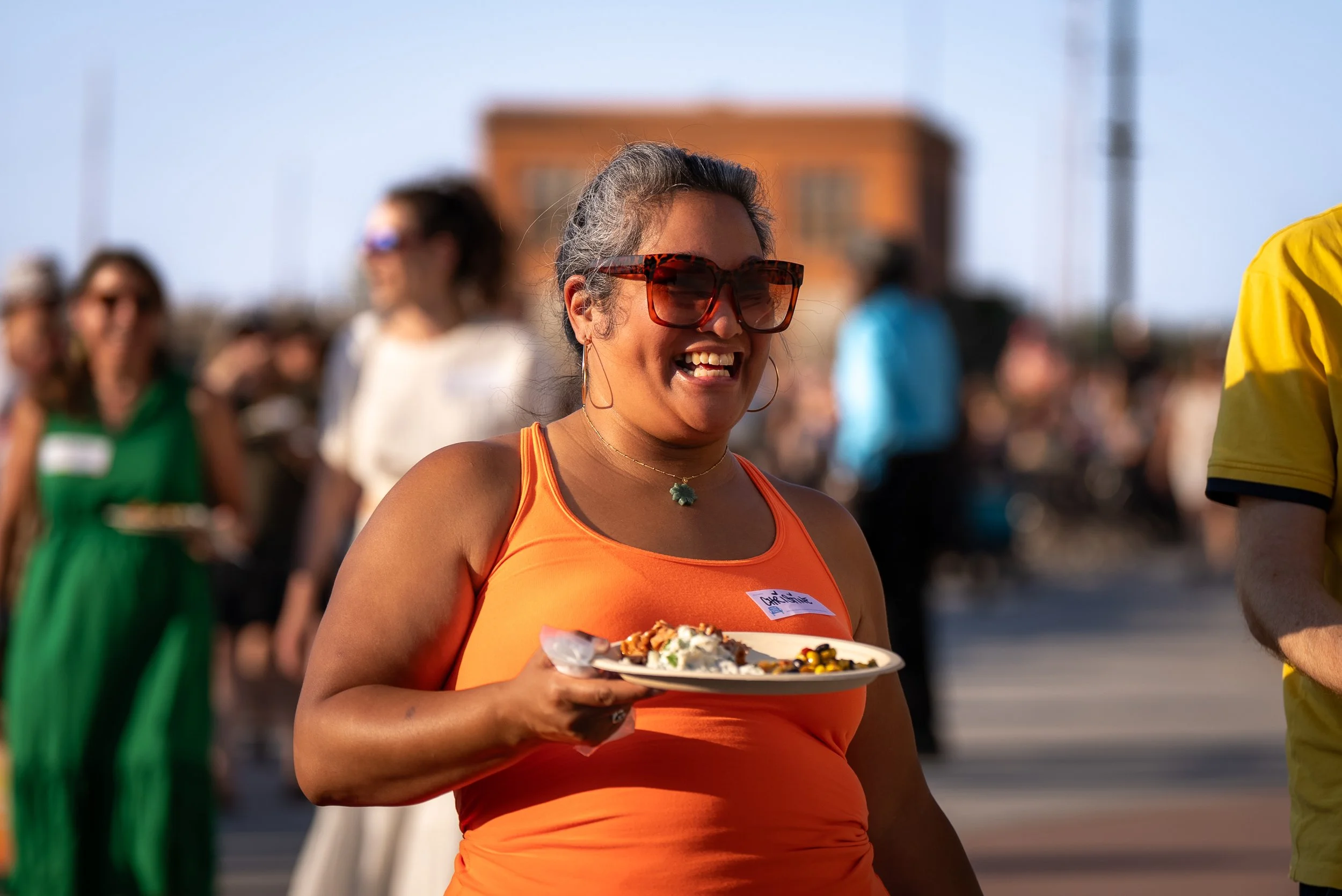 Guests using Terravive compostable foodservice products at Denver’s Mile Long Table event