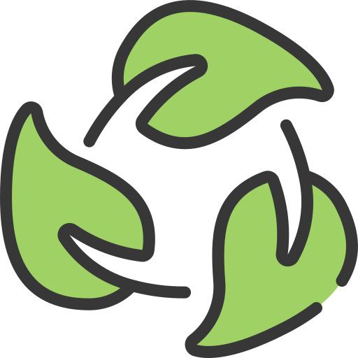 Icon of three green leaves arranged in a circular pattern