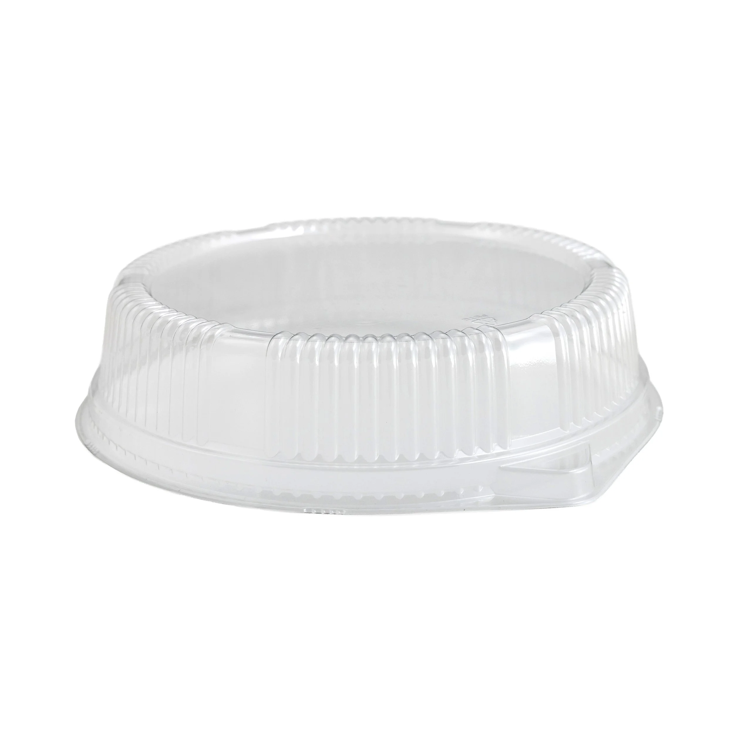 Empty white paper plate against a white background.