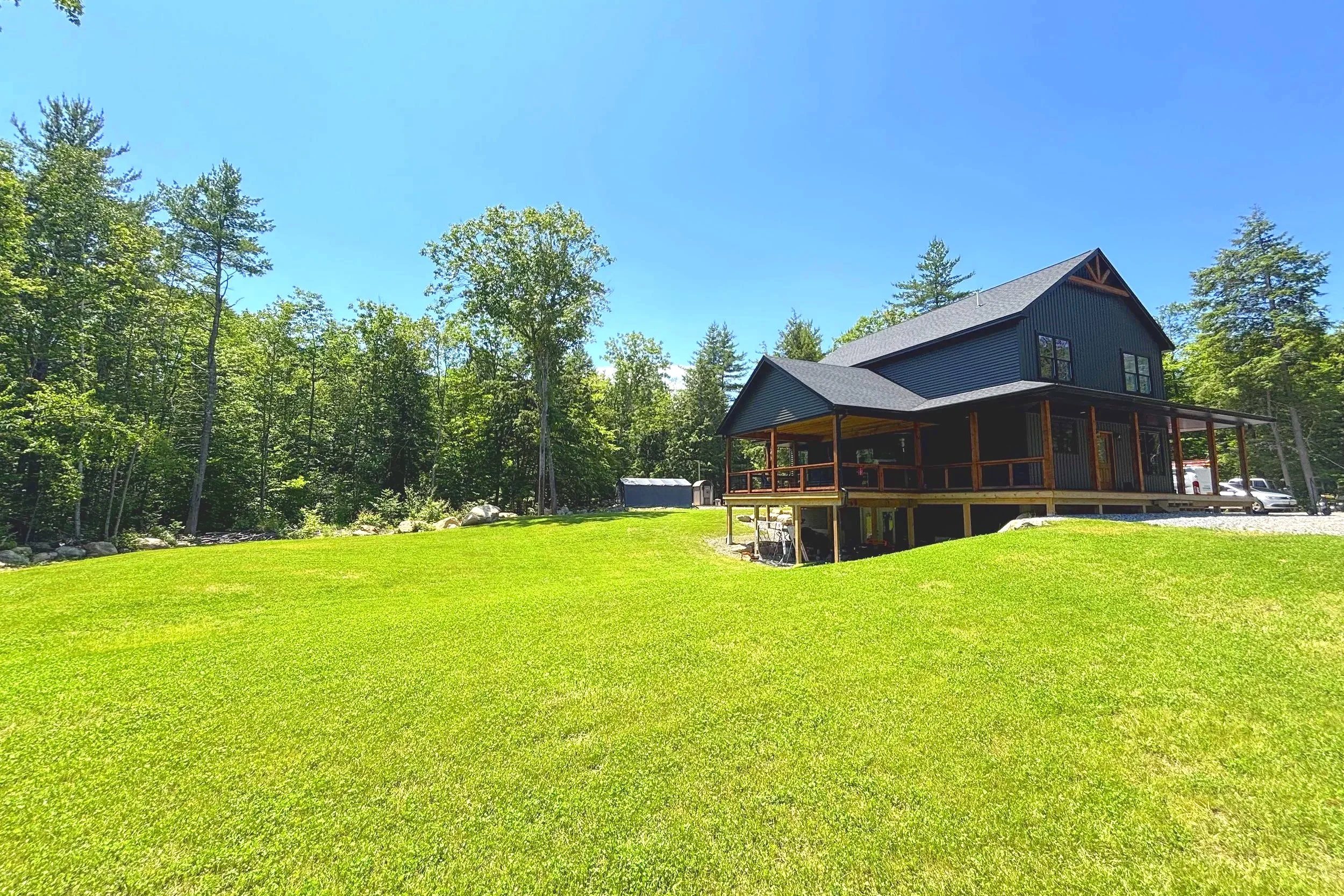 Avex Custom Homes, Custom Home Builder, Wrap around porch, Covered Deck, General Contractor, Maine Builder, Maine Carpenter, Carpentry, Home Builder, House Build, Maine Woods, Project Management, Hand Built