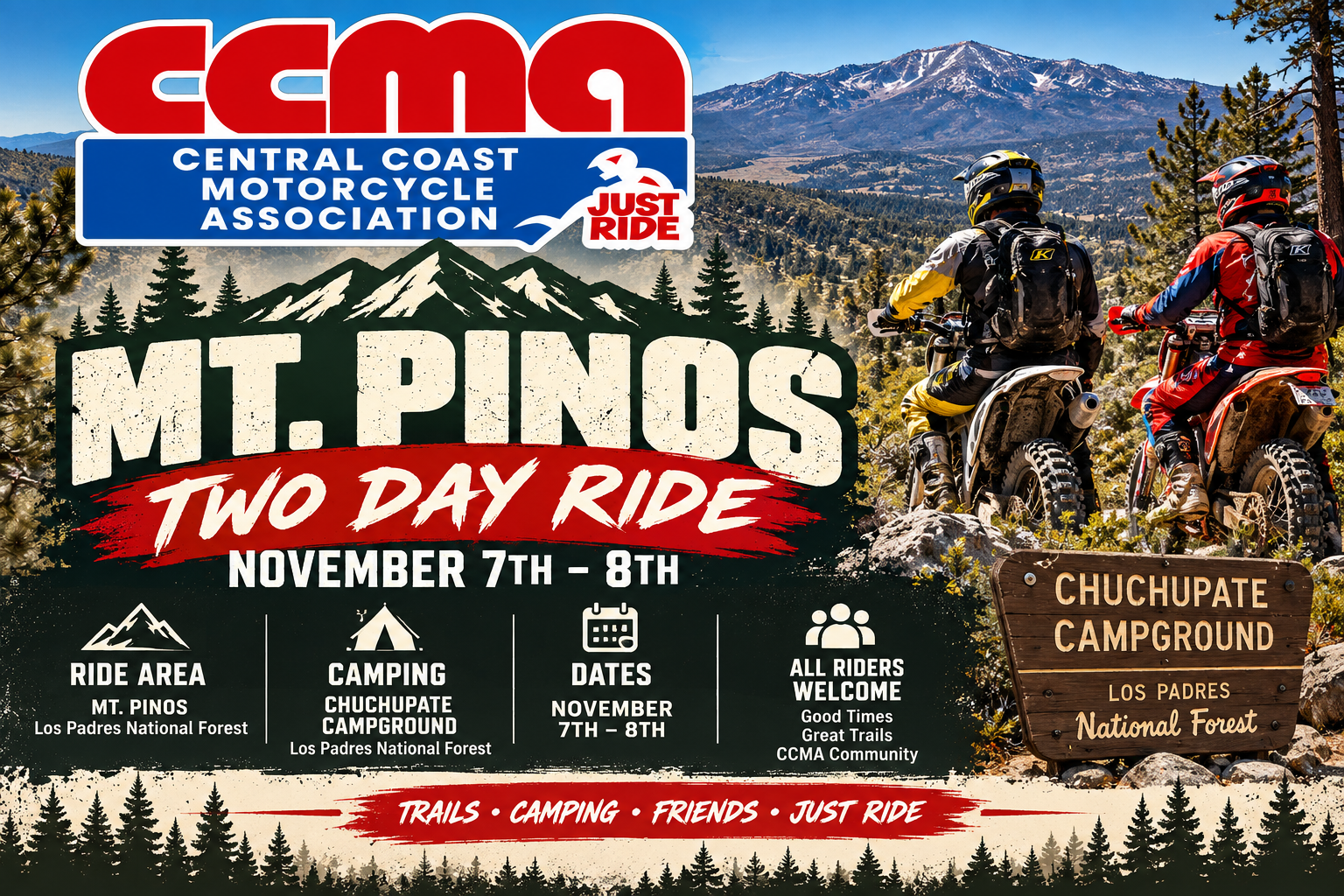2 Day Ride: Mt Pinos. Camping at Chuchupate